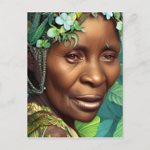 Karibidrottning Black Woman Vykort