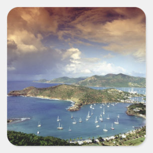 Karibien, Antigua. Fyrkantigt Klistermärke