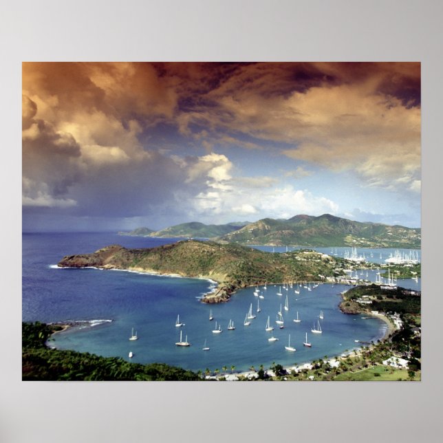 Karibien, Antigua. Poster (Framsidan)