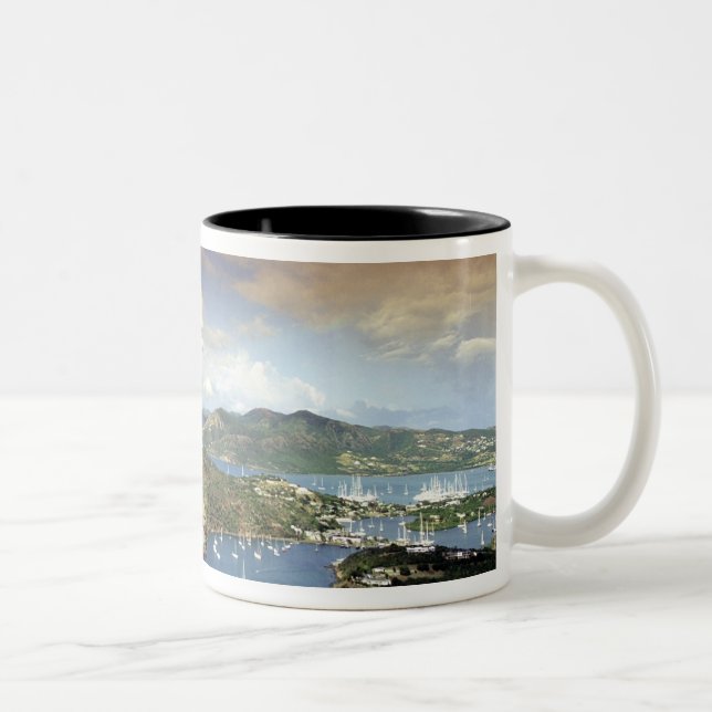 Karibien, Antigua. Två-Tonad Mugg (Höger)