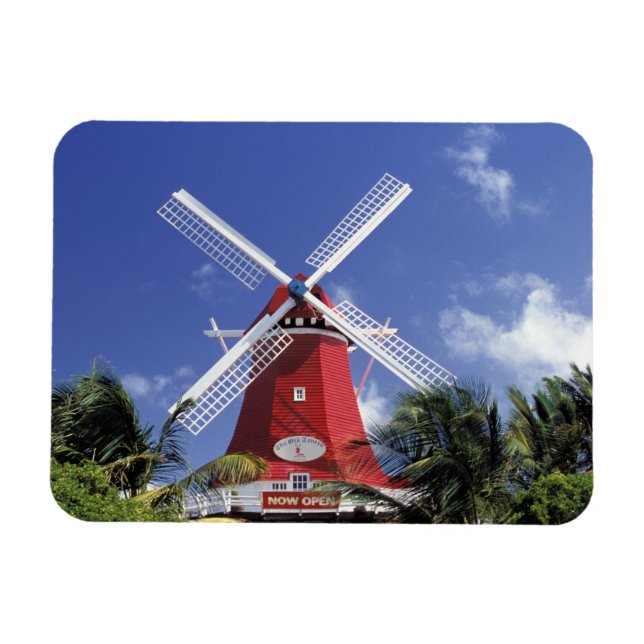 Karibien, Aruba. Gammal kvarn, ombyggd till 'Kvarn Magnet (Horisontell)
