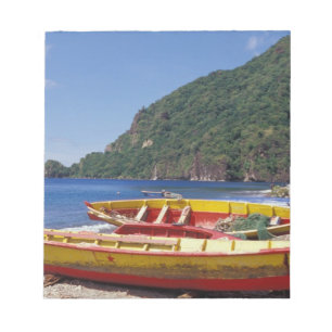 Karibien, BWI, St. Lucia, segelbåtar, Soufriere. Anteckningsblock