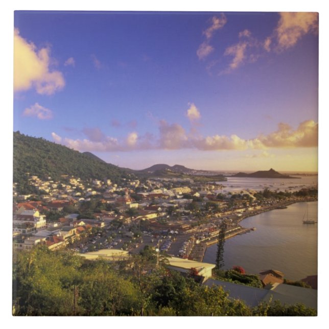 Karibien, Franska Västindien, St. Martin. Kakelplatta (Framsidan)
