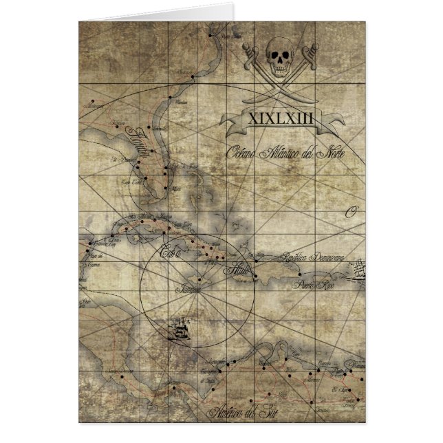 Karibien - gamla karta OBS kort (Framsidan)