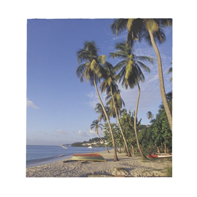 KARIBIEN, Grenada, St. George, Båtar på palm Anteckningsblock (Framsida)
