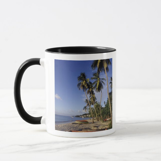 KARIBIEN, Grenada, St. George, Båtar på palm Mugg (Vänster)
