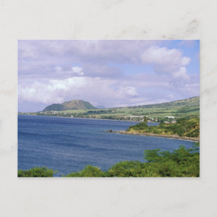 Karibien, St. Kitts, Roseau. Kusten. Vykort