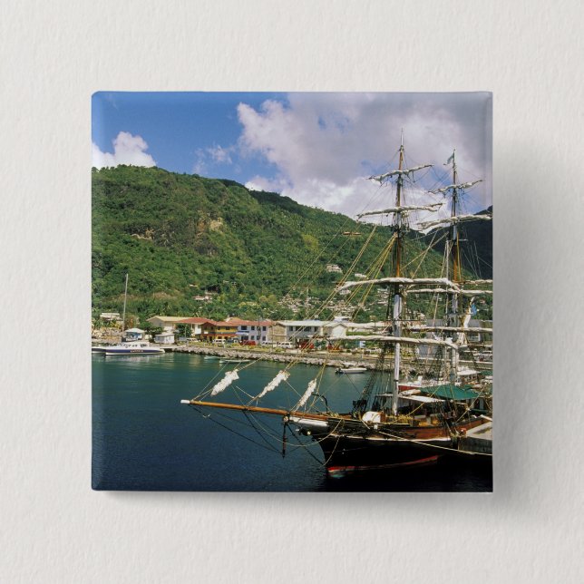 Karibien, St. Lucia, Soufriere. Båtar i Knapp (Framsida)