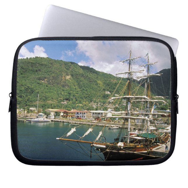 Karibien, St. Lucia, Soufriere. Båtar i Laptop Fodral (Framsidan)