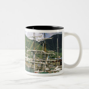 Karibien, St. Lucia, Soufriere. Båtar i Två-Tonad Mugg