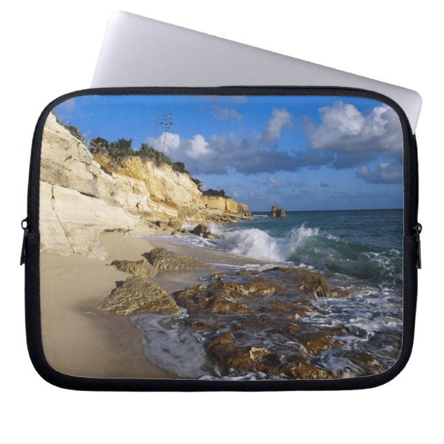 Karibien, St. Martin, Klippor vid Cupecoy-stranden Laptop Sleeve (Framsidan)