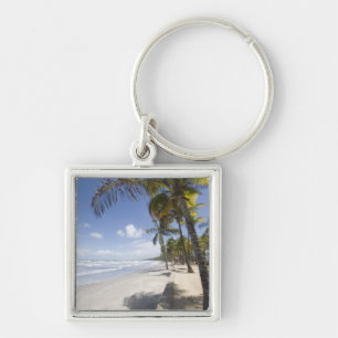 Karibien - Trinidad - Manzanilla Beach på Fyrkantig Silverfärgad Nyckelring