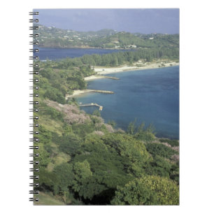 Karibien, Västindien, St. Lucia. Utsikt över Anteckningsbok