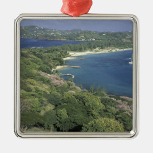 Karibien, Västindien, St. Lucia. Utsikt över Julgransprydnad Metall