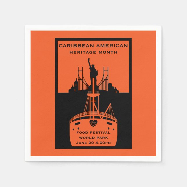 Karibisk-amerikanska kulturarvsmånaden pappersservett (Framsidan)