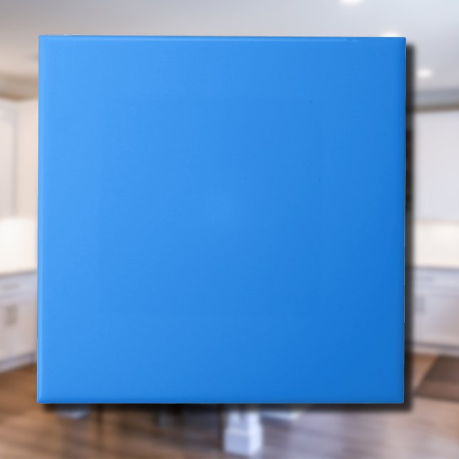 Karibisk blå enfärgad | Klassisk | Elegant Kakelplatta (Skapare uppladdad)