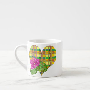 Karibisk Färgrik Tyg Madras-ruta Espressomugg
