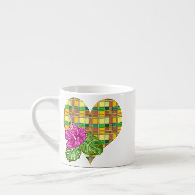 Karibisk Färgrik Tyg Madras-ruta Espressomugg (Vänster)