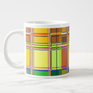 Karibisk Färgrik Tyg Madras-ruta Jumbo Mugg