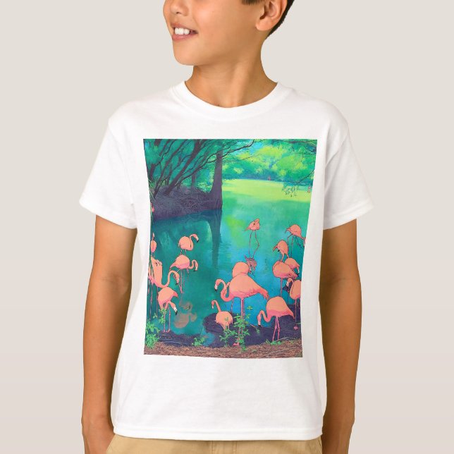 Karibisk flamingo t shirt (Framsida)