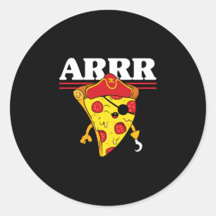 Karibisk fribytare buccaneer småpojke pizza runt klistermärke