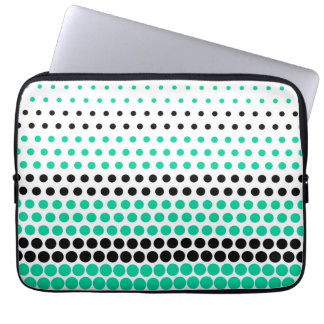 Karibisk grön och svart prickig laptop sleeve