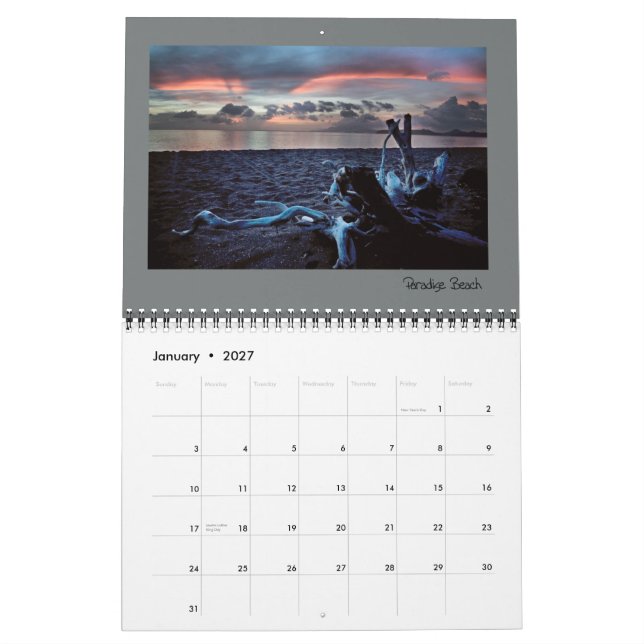 Karibisk kalender för Nevis ö (Jan 2027)
