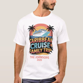 Karibisk kryssning Familjeresa Anpassat namn och d T Shirt