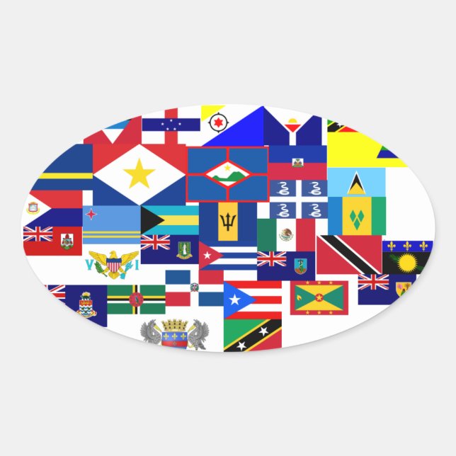 karibisk ovalt klistermärke (Framsida)