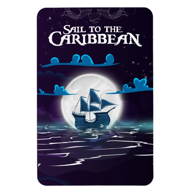 Karibisk piratserie tryck. magnet (Vertikal)