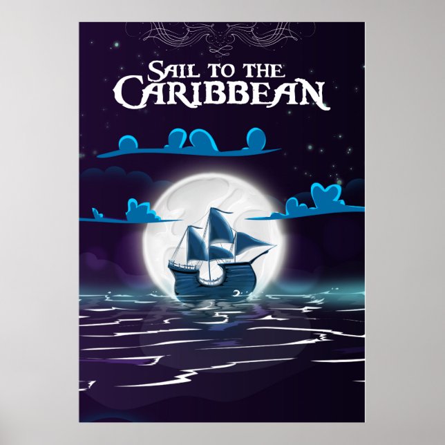 Karibisk piratserie tryck. poster (Framsidan)