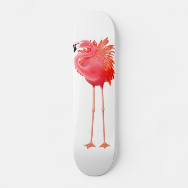 Karibisk rosa FlamingoSkateboard Mini Skateboard Bräda 18,7 Cm (Framsida)