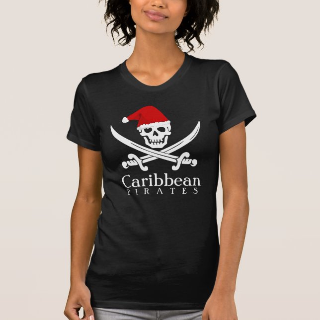 Karibisk skjorta för piratjulScull för flickor T-shirt (Framsida)