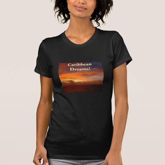 Karibisk solnedgång, drömmar! tee shirt (Framsida)