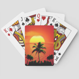 Karibisk solnedgång Vaporwave Estetik Retro 80-tal Casinokort