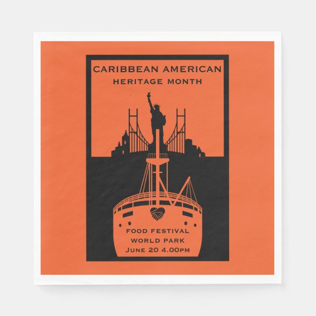 Karibiska amerikanska kulturarvsmånaden pappersservett (Framsidan)