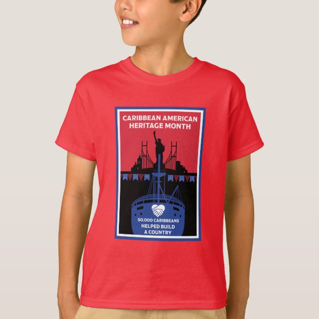 Karibiska amerikanska kulturarvsmånaden t shirt (Framsida)