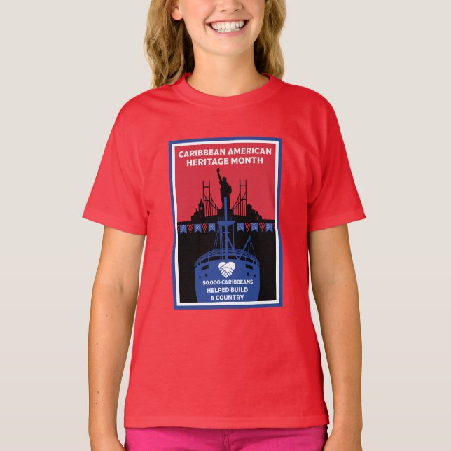 Karibiska amerikanska kulturarvsmånaden t shirt (Framsida)