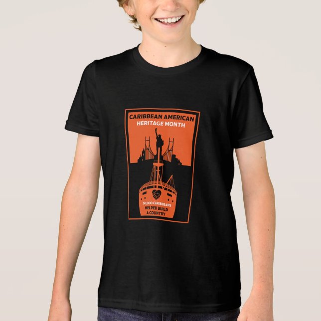 Karibiska amerikanska kulturarvsmånaden t shirt (Framsida)