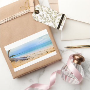 Karibiska Beachscape Rektangulärt Klistermärke