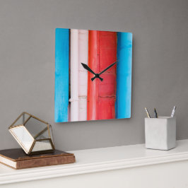 Karibiska färg - abstrakt fyrkantig klocka