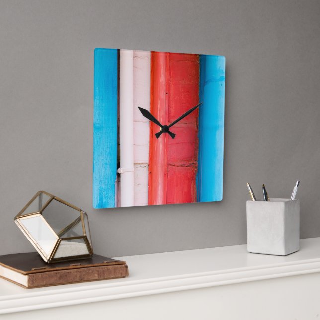 Karibiska färg - abstrakt fyrkantig klocka (Kontor)