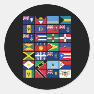 Karibiska Flaggor Unity Pride Geography Runt Klistermärke