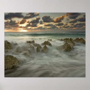 Karibiska havet, Caymanöarna. Vågor kraschar 3 Poster