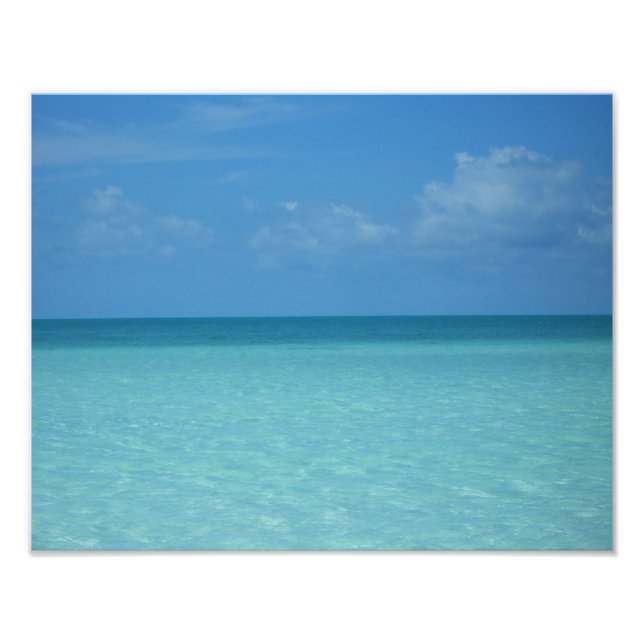 Karibiska Horisont Tropical Turcos Blue Fototryck (Framsidan)