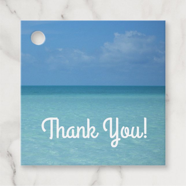 Karibiska Horisont Tropical Turcos Blue Gåvor Etiketter (Framsida)