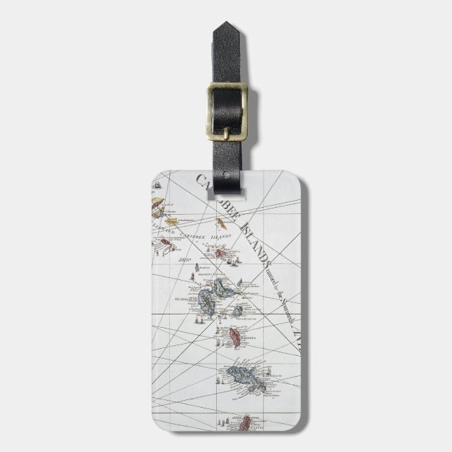 KARIBISKA: KARTA, 1775 BAGAGEBRICKA (Vertikal Framsida)