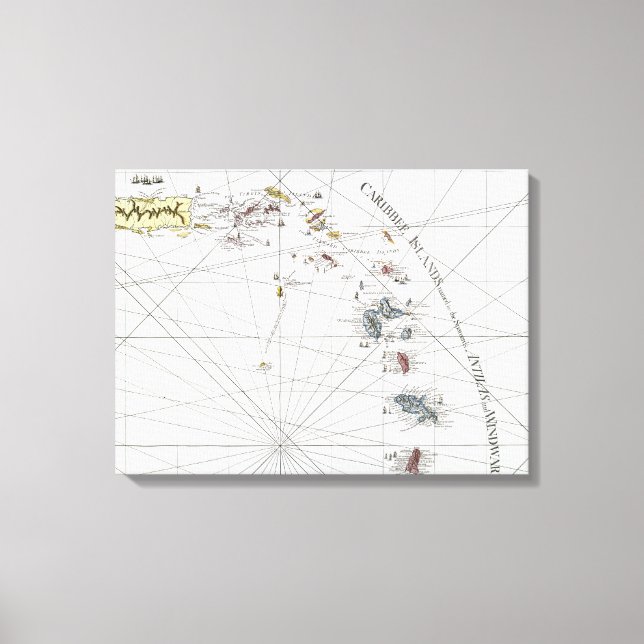 Karibiska: KARTA, 1775 Canvastryck (Framsida)