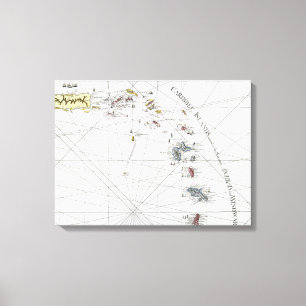 Karibiska: KARTA, 1775 Canvastryck