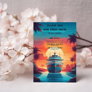 Karibiska kustområden tropikar bröllop inbjudningar